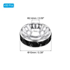 Unique Bargains Rhinestone DIY Jewelry Making Spacer Beads 50 Pcs