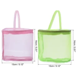 Unique Bargains Portable Crochet Knitting Sewing Craft Mesh Yarn Storage Bag 2 Pcs