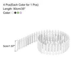 Unique Bargains Wood Decorative DIY Crafts Garden Picket Fence White Coffee