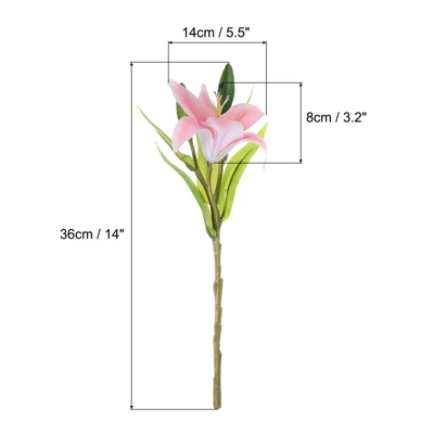 Unique Bargains Home Decor Lily Fake Artificial Flowers In Vase For Centerpiece Table