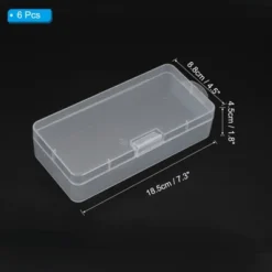 Unique Bargains Plastic Bead Art Craft Jewelry Storage Rectangle Boxes Clear 6 Pcs 7.3" X 3.5" X 1.8"