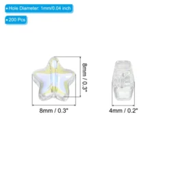 Unique Bargains Bracelet Jewelry Making Glass Charm Pendants Star Beads 0.31" 200 Pcs