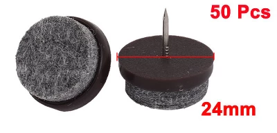 Unique Bargains Chair Leg Floor Glides Felt Floor Protector Brown 0.9" X 0.94" 50 Pcs - Image 2