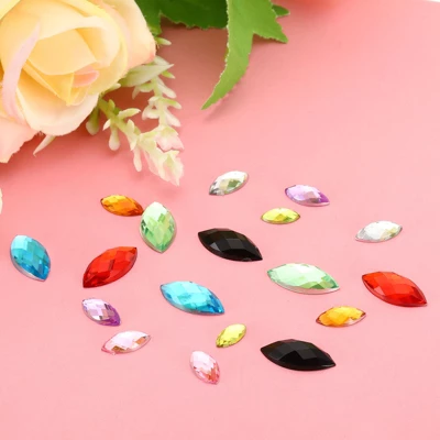 Unique Bargains Acrylic Horse Eye DIY Jewelry Craft Embellishments Marquise Gems 100 Pcs 0.59" X 0.28" - Image 5