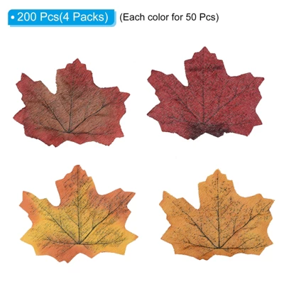 Unique Bargains Wedding Party Thanksgiving Halloween Decoration Mixed Artificial Autumn Maple Leaves - Image 2