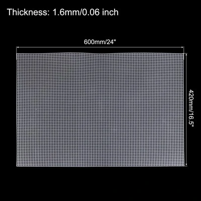 Unique Bargains Embroidery Knit Crochet Craft Blank Rectangular Plastic Mesh Sheets 24" X 16.5" White 6 Pcs
