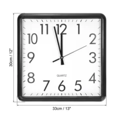 Unique Bargains Battery Operated Silent Non-Ticking Rectangle Quartz Wall Clock