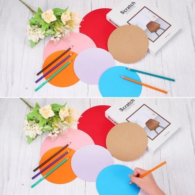 Unique Bargains Blank Smooth Circle Cardstock For DIY Crafts Classroom Decoration 60 Pcs - Image 2