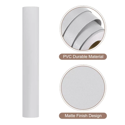 Unique Bargains Wallpaper, Peel And Stick Wallpaper Contact Paper Solid Color Vinyl Self-Adhesive Wall Paper Decorative Grey 590" X 15.7" - Image 2