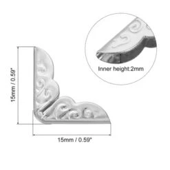 Unique Bargains Metal Retro Decorative Scrapbook Photo Book Protecting Corner 100 Pcs