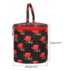 Unique Bargains Portable Crochet Knitting Sewing Craft Yarn Storage Bag Red Rose 5.12" X 5.51"