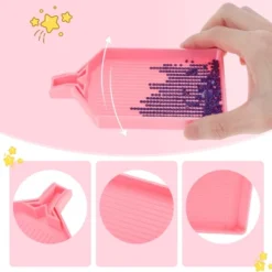 Unique Bargains Diamond Art Tray With Lids Design Pink Purple 1 Set