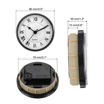 Unique Bargains Quartz Miniature Silent Elegant Clock Insert For Bedroom, Living Room