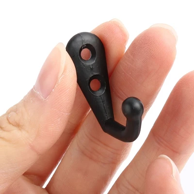 Unique Bargains Bathroom Dormitory Vintage Style Metal Wall Mounted Single Hooks Black 18 Pcs - Image 4