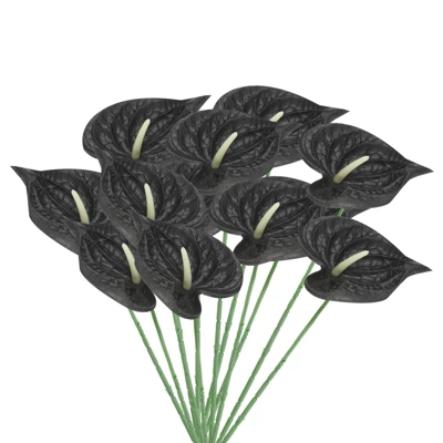 Unique Bargains Artificial Anthurium Lily Flowers For Home Decor 10 Pcs - Image 7