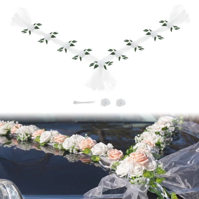 Unique Bargains Artificial Flowers Bouquet Set Wedding Car Decoration 1 Pc - Image 6