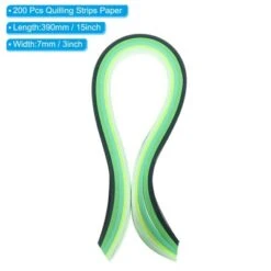 Unique Bargains DIY Hand Craft Decor Paper Rainbow Quilling Strips 200 Pcs 15.35" X 0.28"