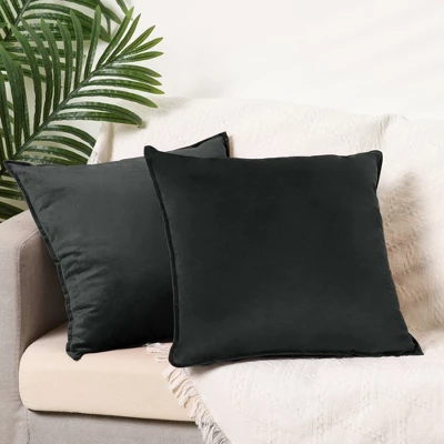 Unique Bargains Velvet Throw Home Decor Solid Couch Sofa Living Room Pillow Covers