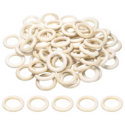 Unique Bargains Natural Wood DIY Craft Activity Kits Unfinished Solid Rings 100 Pcs - Image 8