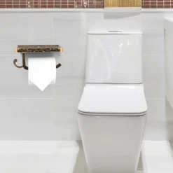 Unique Bargains Wall Mounted With Phone Shelf Waterproof Tissue Fixed Toilet Paper Holders