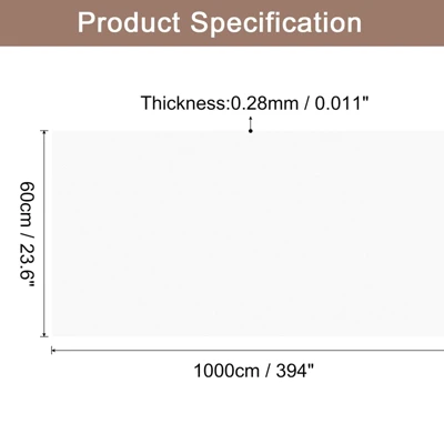 Unique Bargains Wallpaper, Peel And Stick Wallpaper Contact Paper Solid Color Vinyl Self-Adhesive Wall Paper Decorative White 394"x23.6"