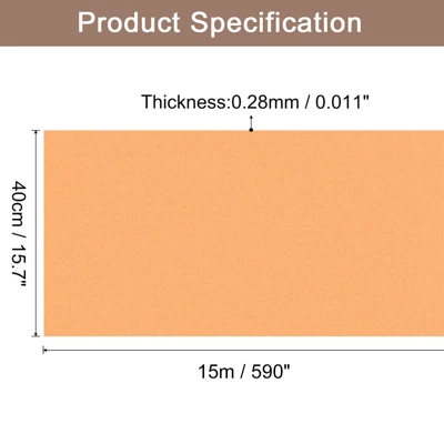 Unique Bargains Wallpaper, Peel And Stick Wallpaper Contact Paper Solid Color Vinyl Self-Adhesive Wall Paper Decorative Orange 590" X 15.7"