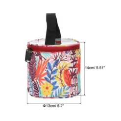 Unique Bargains Portable Crochet Knitting Sewing Craft Yarn Storage Bag Orange Leaves 5.12" X 5.51"