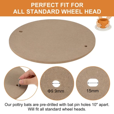 Unique Bargains Round Pre Pin Holes Apart With 304 Stainless Steel Pins Wood Pottery Wheel Bat