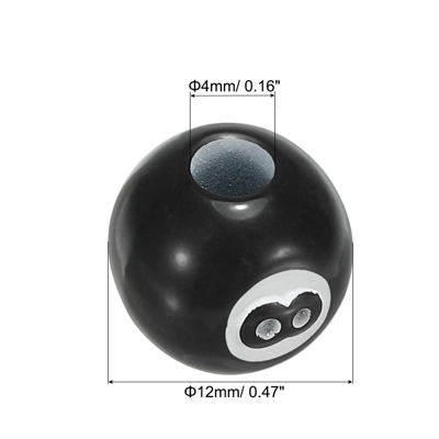 Unique Bargains Smooth Acrylic DIY Craft Sports Ball Beads Black 0.47 Inch 40 Pcs