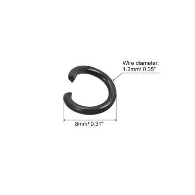 Unique Bargains Carbon Steel DIY Crafts Jewelry Making Open Connector Jump Rings 100 Pcs