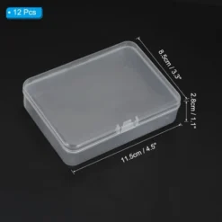 Unique Bargains Plastic Bead Art Craft Jewelry Storage Rectangle Boxes Clear 12 Pcs