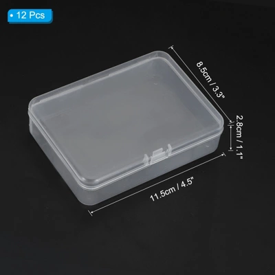 Unique Bargains Plastic Bead Art Craft Jewelry Storage Rectangle Boxes Clear 12 Pcs