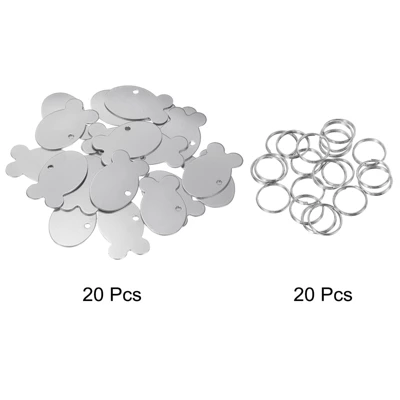 Unique Bargains Aluminum Stamping Blank Tags For Necklace Bracelet Making 20 Pcs - Image 2