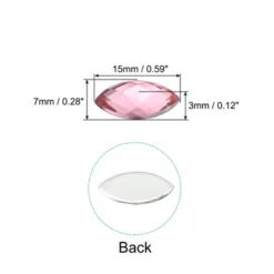 Unique Bargains Acrylic Horse Eye DIY Jewelry Craft Embellishments Marquise Gems 100 Pcs 0.59" X 0.28"