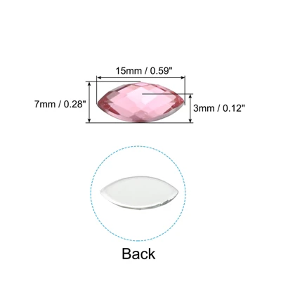 Unique Bargains Acrylic Horse Eye DIY Jewelry Craft Embellishments Marquise Gems 100 Pcs 0.59" X 0.28"