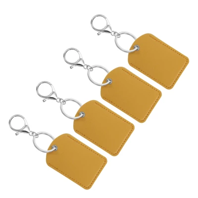 Unique Bargains PU Leather Keychain Fobs With Key Rings For DIY Crafts 4 Pcs - Image 14