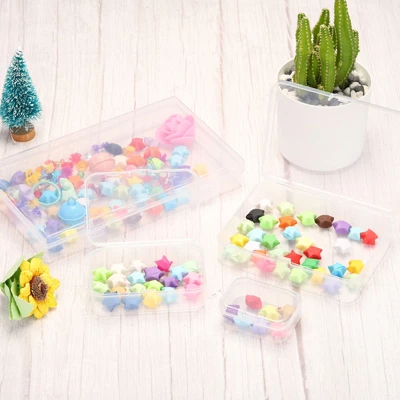 Unique Bargains Plastic Bead Art Craft Jewelry Storage Rectangle Boxes Clear 100 Pcs 2.2" X 1.6" X 0.8" - Image 4