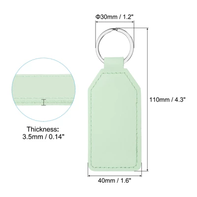 Unique Bargains PU Leather Keychain Blank With Key Rings For DIY Laser Engraving 4 Pcs