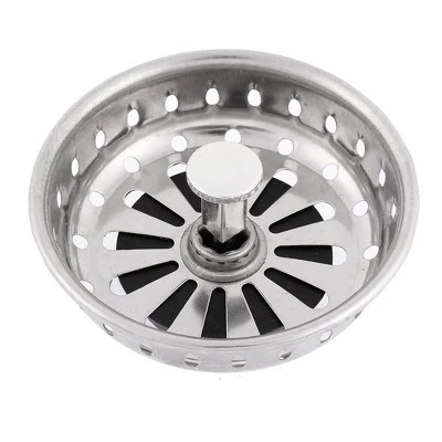 Unique Bargains Stainless Steel Plastic Kitchen Bathroom Sink Strainer 3.3" Dia Black Silver Tone 1 Pc - Image 3