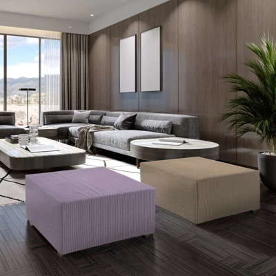 Unique Bargains Square Jacquard Ottoman Slipcover With Elastic Bottom For Furniture Protector - Image 4