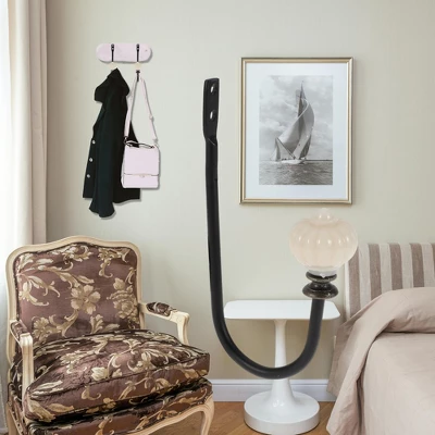 Unique Bargains Vintage Clothes Hooks 4.69"x2.56"x1.02" Black 4 Pcs - Image 3