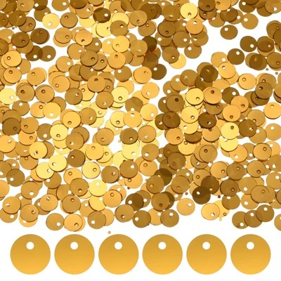 Unique Bargains Sewing Craft DIY Plastic Sequin Embellishments Dark Gold 2000 Pcs - Image 9