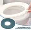 Unique Bargains Stretchable Thicker Toilet Seat Cover Pad Lid Bathroom Warmer Soft Washable Reusable 4 Colors 4 Pcs