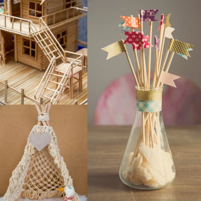 Unique Bargains Unfinished Round DIY Crafts Home Decor Wood Sticks 10 Pcs - Image 3