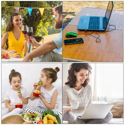 Unique Bargains Bed Sofa Foldable Laptop Table Portable Picnic Bed Tray Reading Working Desks 24 X 16.1 X 10.6-inch 1Pc - Image 4