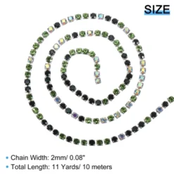 Unique Bargains Clothing Decoration Crystal Rhinestone Sew On Close Claw Chain Trim