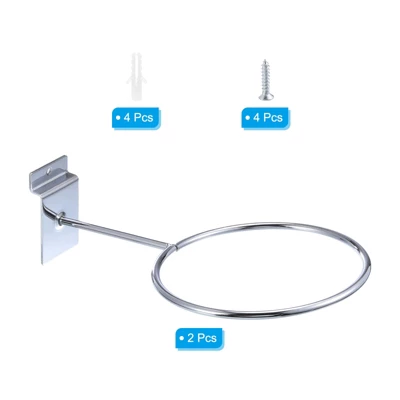 Unique Bargains Universal Rust-Proof Wall-mounted Durable Helmet Jacket Basketball Holder Silver Tone 2 Pcs - Image 2