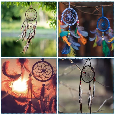 Unique Bargains Metal DIY Craft Macrame Wreath Star Shape Dream Catcher Rings - Image 4