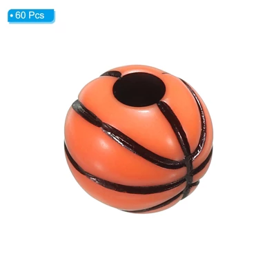Unique Bargains Opaque Acrylic DIY Necklace Bracelet Loose Basketball Sport Ball Beads 0.39" 60 Pcs - Image 2