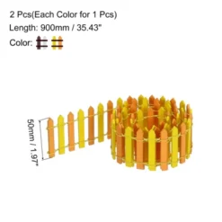 Unique Bargains Dollhouse Home DIY Decorative Miniature Ornament Wood Picket Fence